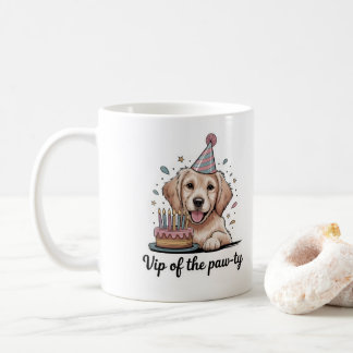 Caneca De Café Cachorro engraçado "VIP da Festa das Patinhas" de
