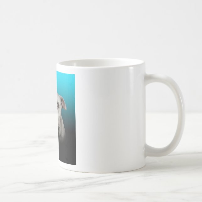 Caneca De Café Cachorro Escuro com Gradação Preta Azul (Direita)