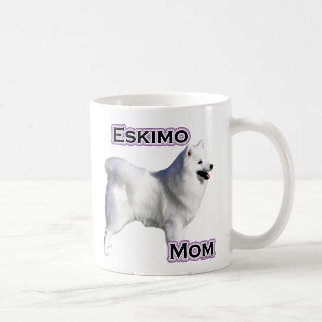 Caneca De Café Cachorro esquimó americano Mãe 4 (Direita)