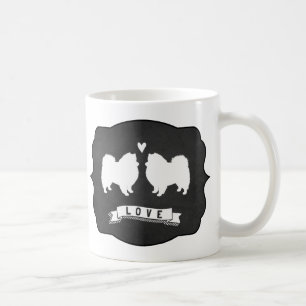 Caneca De Café Cachorro esquimó americano Silhouettes Eskies Love