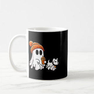 Caneca De Café Cachorro Fantasma Andando Roupa de Halloween Engra