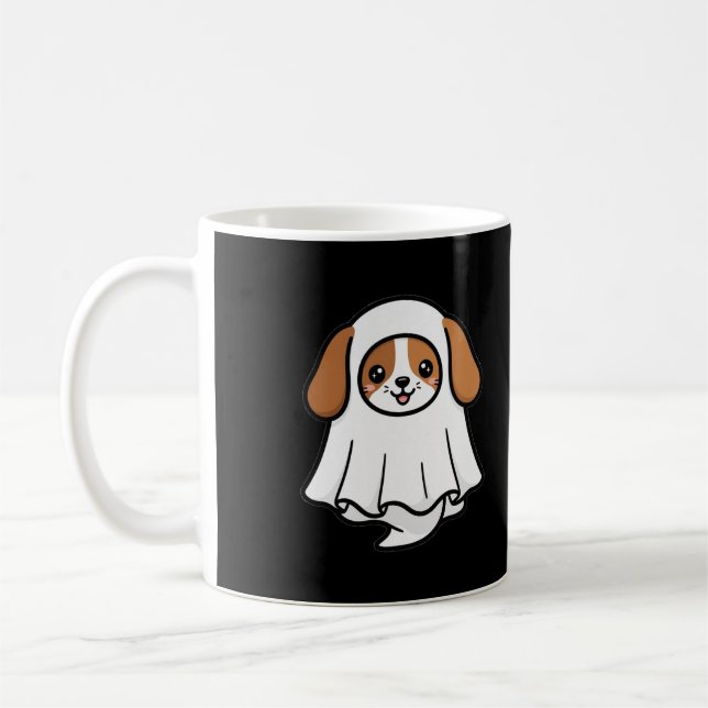 Caneca De Café Cachorro Fantasma Bonito Halloween (Esquerda)