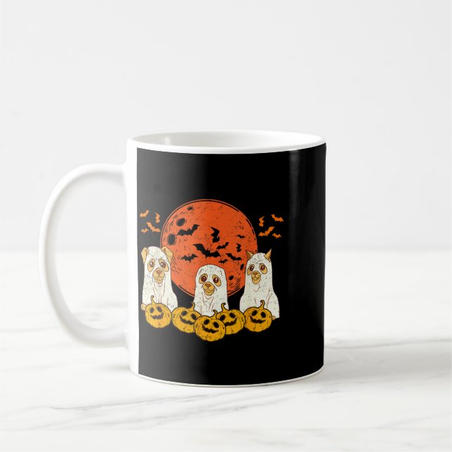Caneca De Café Cachorro Fantasma Cachorro Fofo Vestido De Fantasm (Esquerda)