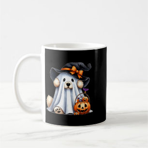 Caneca De Café Cachorro Fantasma de Halloween