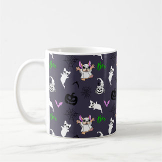Caneca De Café Cachorro fantasma fofo Bulldog Francês morcego abó