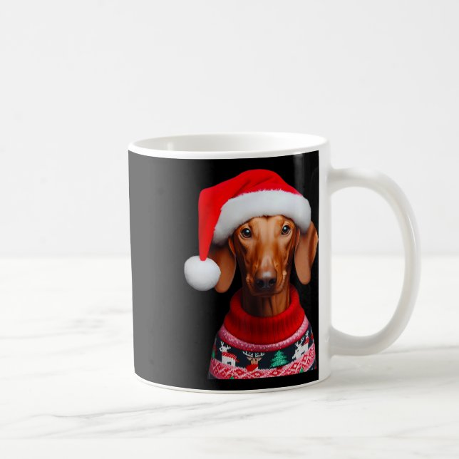 Caneca De Café Cachorro Faraó com Papai Noel Natal (Direita)