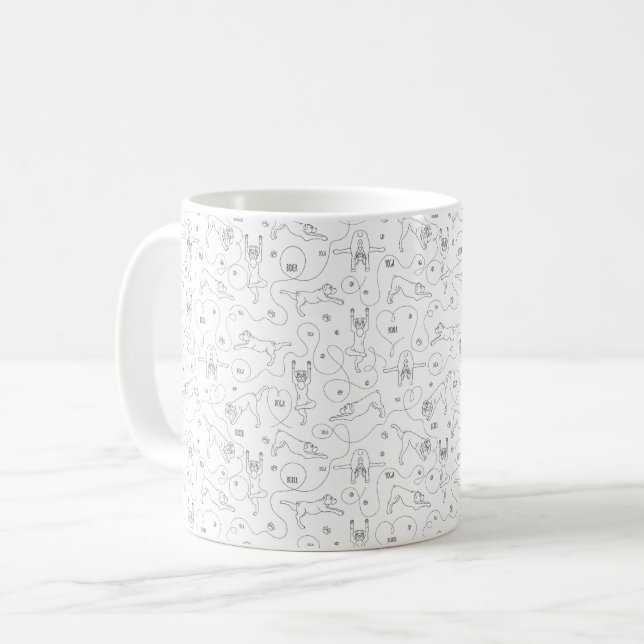 Caneca De Café Cachorro fazendo ioga (Frente Esquerda)