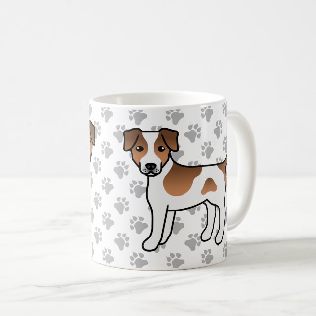 Caneca De Café Cachorro Fofo Danish-Swedish Farmdog Marrom e Bran (Frente Esquerda)
