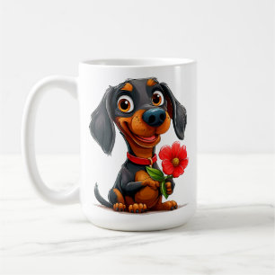 Caneca De Café Cachorro fofo do Dia dos Namorados