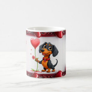 Caneca De Café Cachorro fofo do Dia dos Namorados