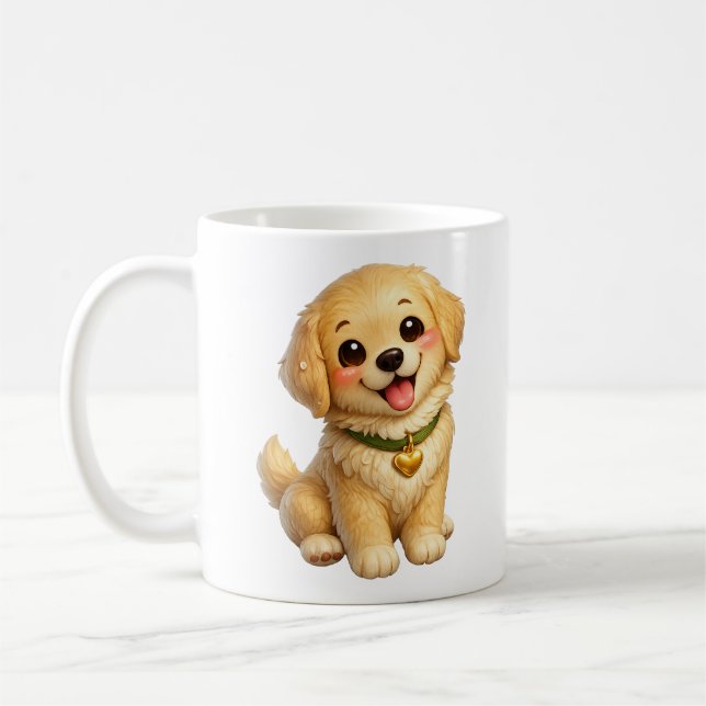 Caneca De Café Cachorro Fofo Kawaii  (Esquerda)