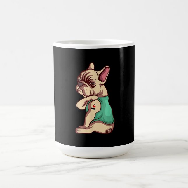 Caneca De Café Cachorro Francês Adoro Mamãe Tatuagem Dom (Centro)