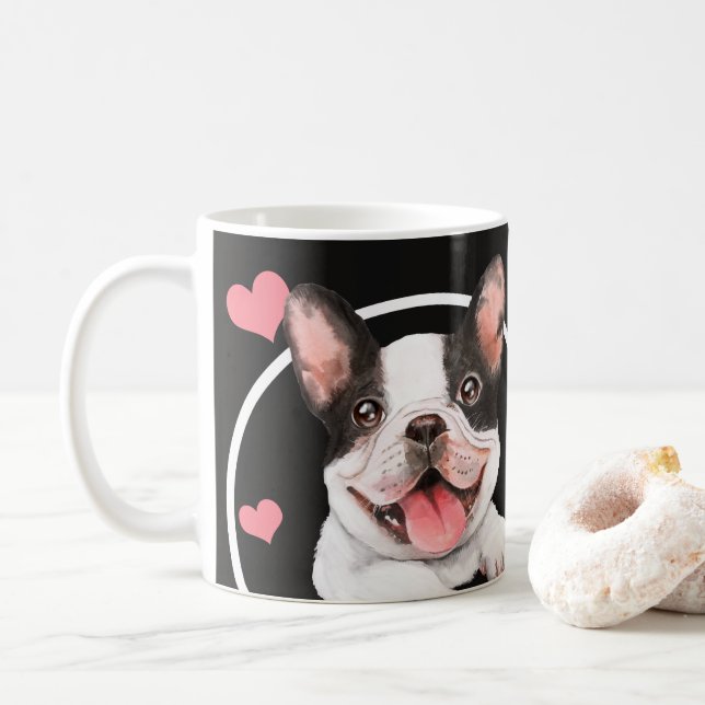 Caneca De Café Cachorro Francês Cachorro A Cachorro Cada Cachorro (Com Donut)