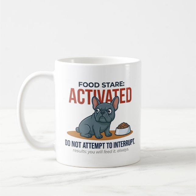 Caneca De Café Cachorro Francês Engraçado Olhar Comida Ativado Am (Esquerda)