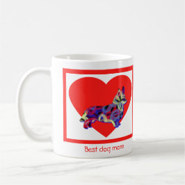 Caneca De Café Cachorro Galês Corgi Coração do Dia dos Namorados
