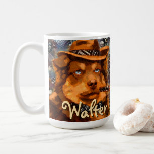 Caneca De Café Cachorro Gangster Bonito com Olhos Azuis Personali