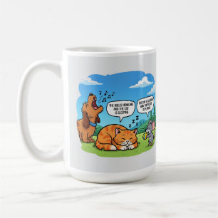 Caneca De Café Cachorro, Gato e Rato Engraçado