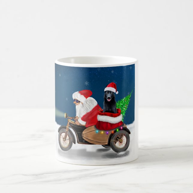 Caneca De Café Cachorro German shepherd Negro Papai Noel (Centro)