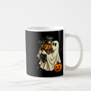 Caneca De Café Cachorro Ghost Schnauzer Miniatura Halloween