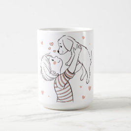 Caneca De Café Cachorro giro com animação infantil feliz