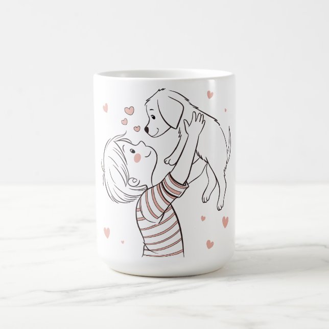 Caneca De Café Cachorro giro com animação infantil feliz (Centro)