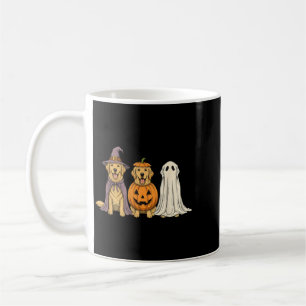 Caneca De Café Cachorro Golden Retriever Abóbora Halloween Fantas
