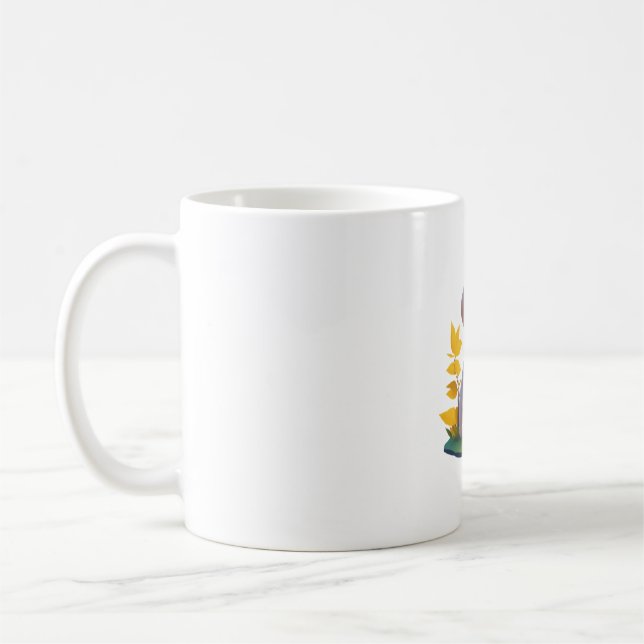 Caneca De Café Cachorro Golden Retriever Fofo Digital Chibi (Esquerda)