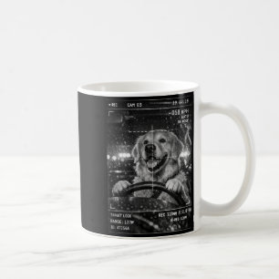 Caneca De Café Cachorro golden retriever fofo dirigindo piada de
