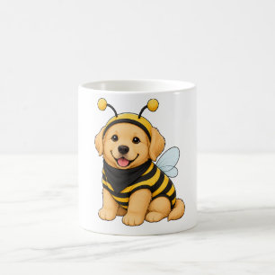 Caneca De Café Cachorro golden retriever fofo fantasia de abelha