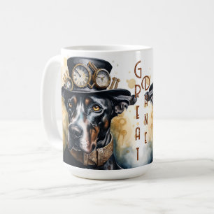 Caneca De Café Cachorro Great Dane Steampunk