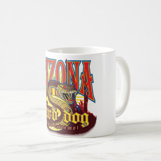 Caneca De Café Cachorro Guarda Arizona Cobra (Frente Esquerda)