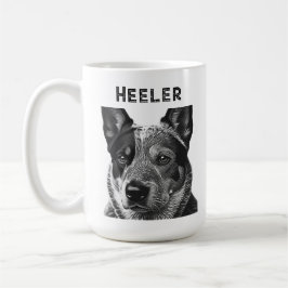 Caneca De Café Cachorro Heeler Azul