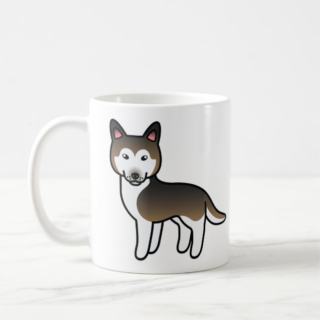 Caneca De Café Cachorro Husky Siberiano Cartoon Sable (Esquerda)