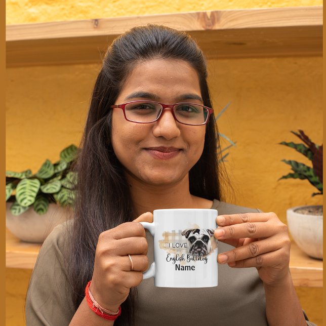 Caneca De Café Cachorro Inglês Buldogue Pet Coffee Mug, Taça (English Bull dog Pet Coffee Mug)