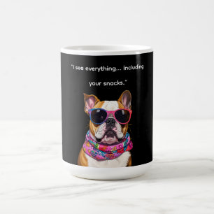 Caneca De Café Cachorro Inteligente com Óculos – Citação Engraçad