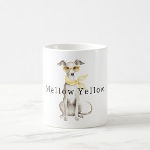 Caneca De Café Cachorro Italiano Elegante Amarelo Suave