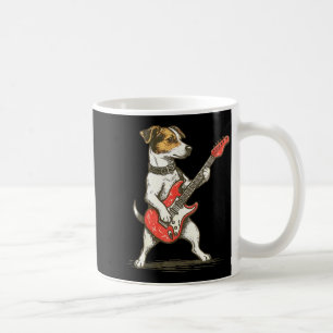 Caneca De Café Cachorro Jack Russell Terrier Tocando Guitarra Roc