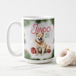 Caneca De Café Cachorro Jindo Coreano Pun Café de Natal