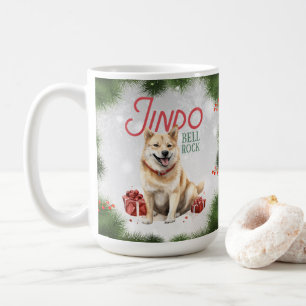 Caneca De Café Cachorro Jindo Coreano Pun Café de Natal