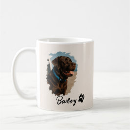 Caneca De Café Cachorro Labrador de Chocolate Bonito - Bailey | P