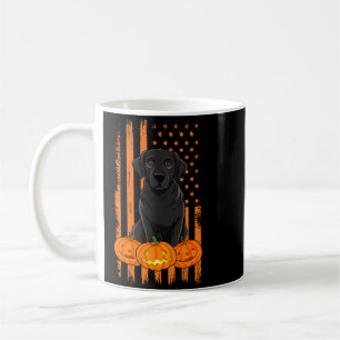 Caneca De Café Cachorro Labrador Preto Bandeira Americana Patriót