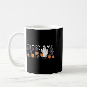 Caneca De Café Cachorro Labrador Preto Fofo de Halloween Abóbora