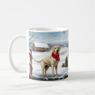 Caneca De Café Cachorro Labrador Retriever na Neve Natal