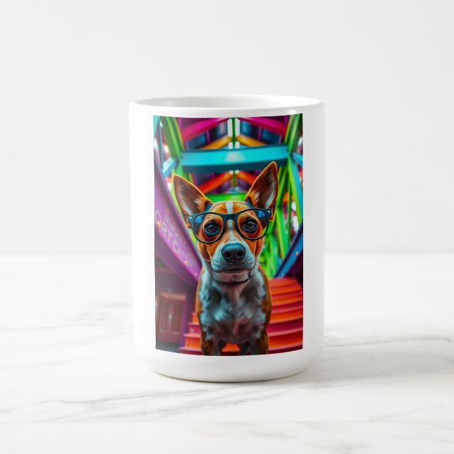 Caneca De Café Cachorro Legal com Óculos de Sol (Centro)