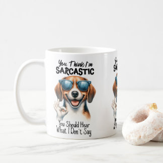 Caneca De Café Cachorro legal em óculos escuros - Arte engraçada 