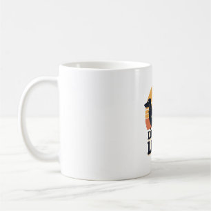 Caneca De Café Cachorro Longo Amor Mais Longo Vintage Pôr do Sol 