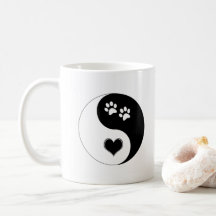 Cachorro Lover Yin Yang Heart and Paw Prints