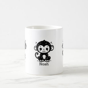 Caneca De Café Cachorro-Macaco-Bebê - Arte de Enfermeiro Kawaii