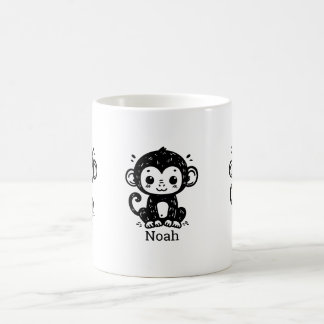 Caneca De Café Cachorro-Macaco-Bebê - Arte de Enfermeiro Kawaii