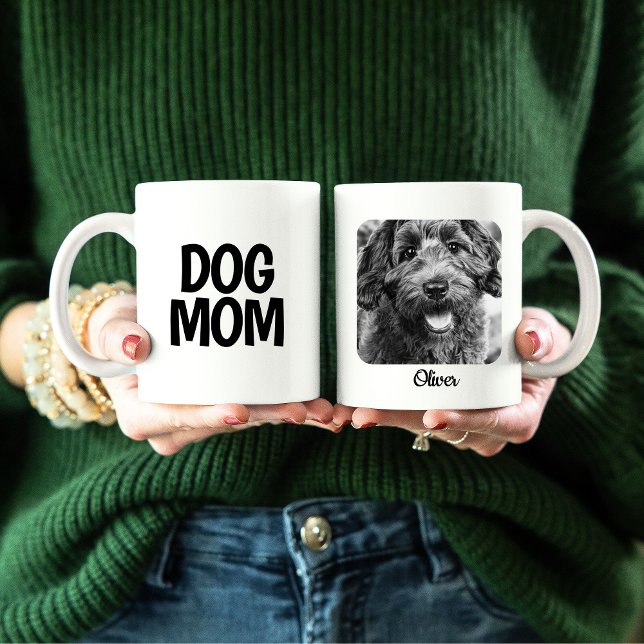 Caneca De Café Cachorro Mãe Foto Mug com Nome de Cães (DOG MOM MUG WITH PHOTO AND DOGS NAME, MAKES A CUTE GIFT FOR HER)
